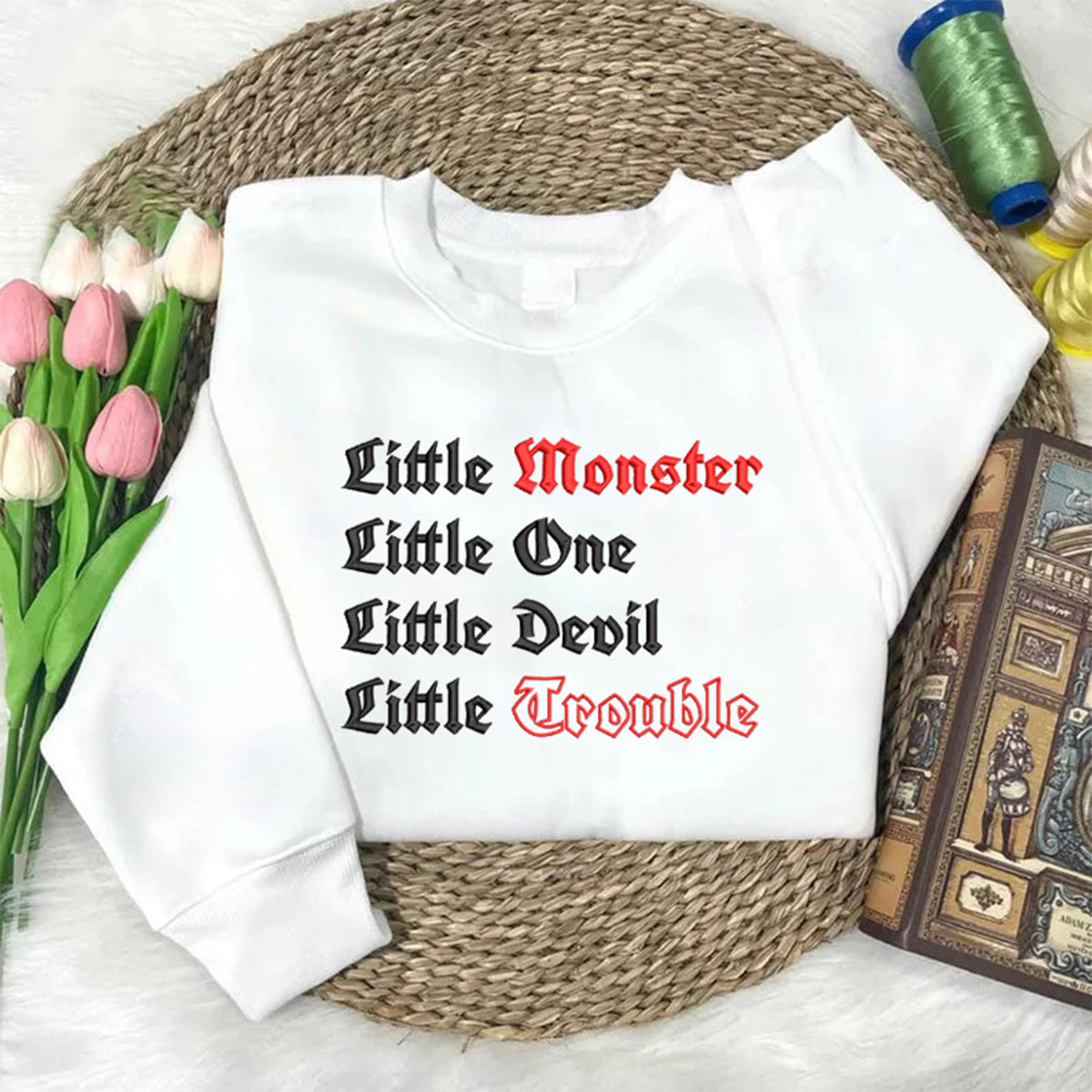Devil's Night embroidered sweatshirt with Will Grayson design, inspired by Penelope Douglas series