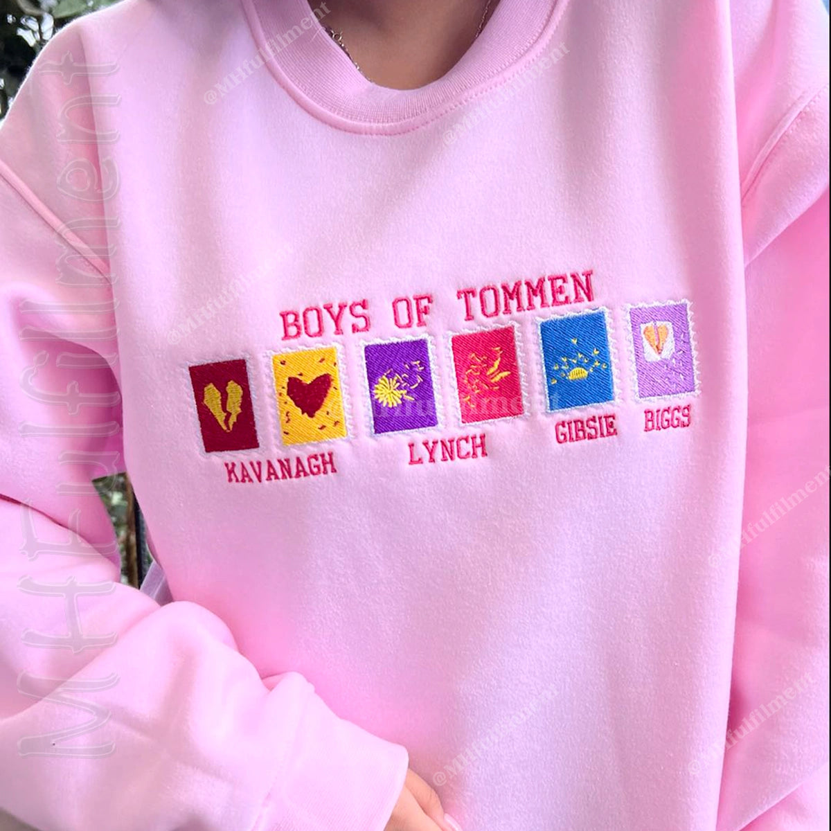 Boys of Tommen Sweatshirt, Embroidered Bookish Crewneck, Vintage College Aesthetic for Book Lovers, Bookish Gift, Book Club Sweater