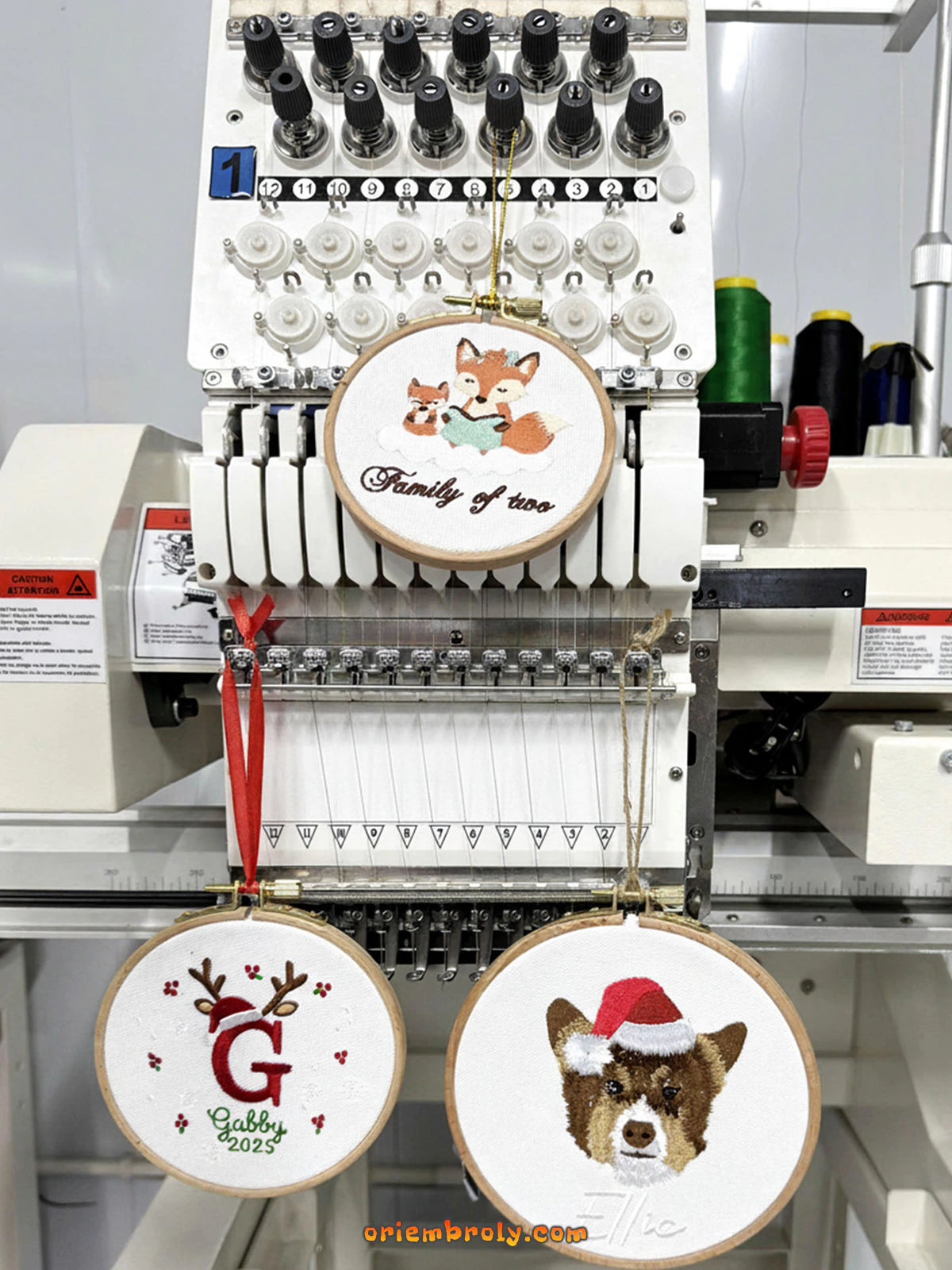 Handmade embroidered Christmas tree decoration