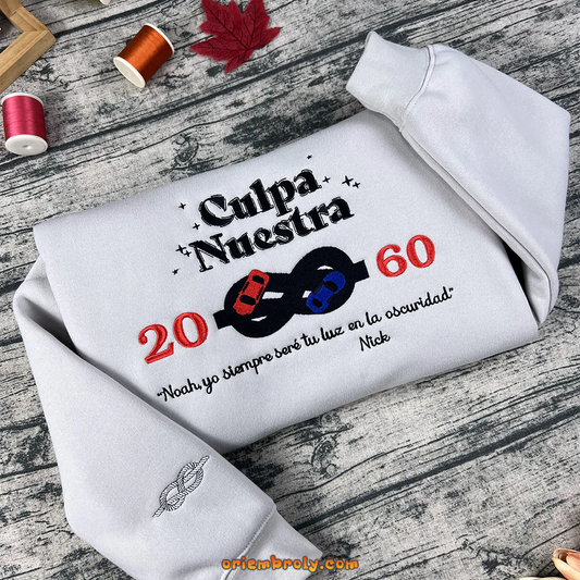 Embroidered Culpa Nuestra 2060 sweatshirt with minimal design