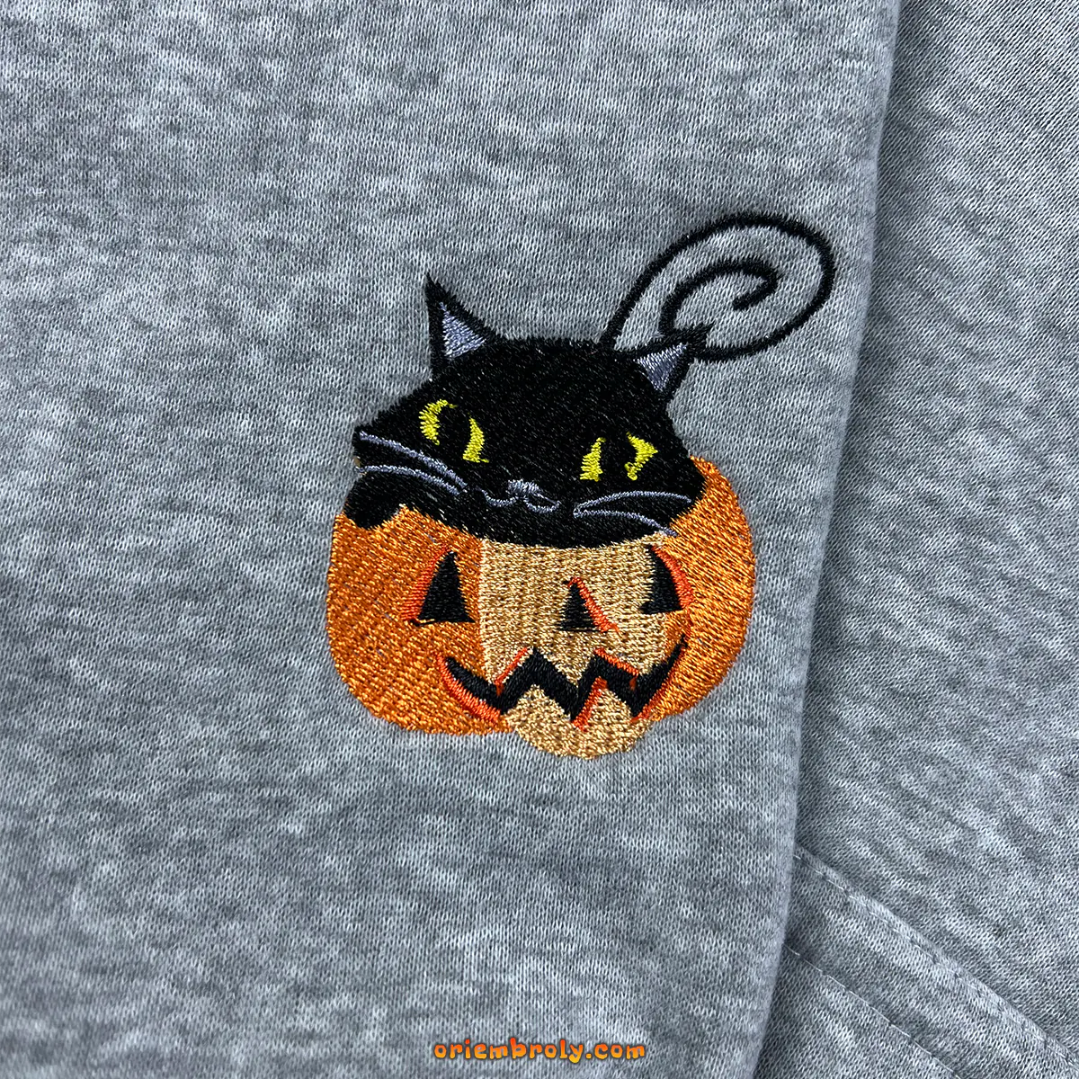 Pumpkin and crow cozy autumn embroidery shirt