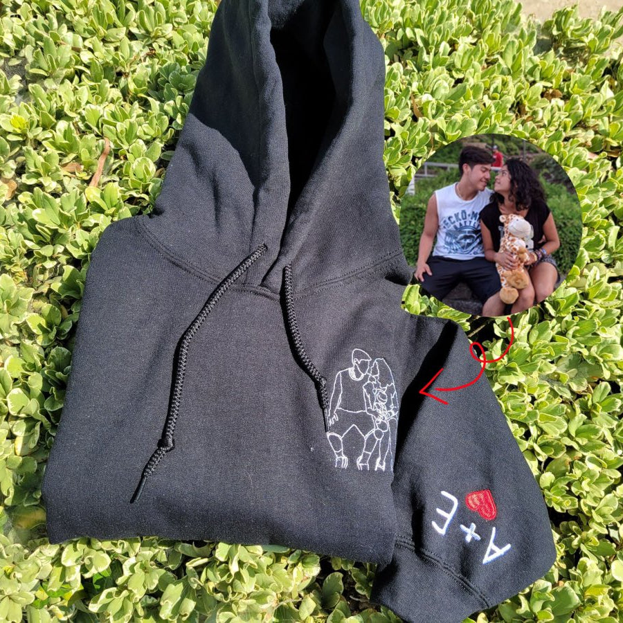 Custom embroidered picture hoodie with a personalized design