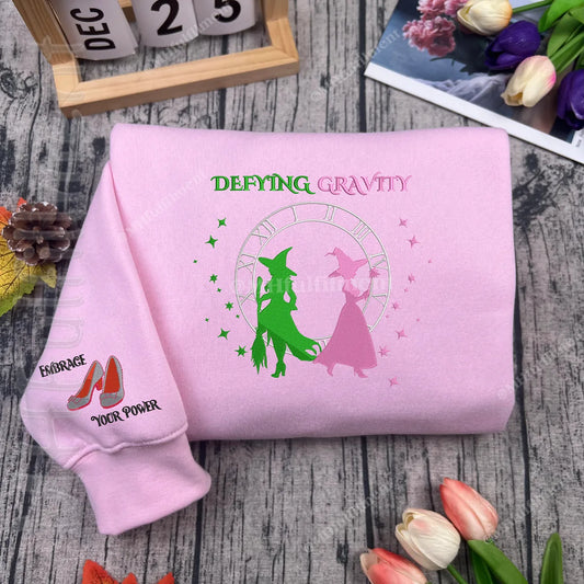 Wicked movie fan hoodie with embroidery design