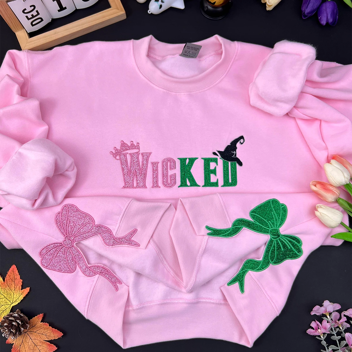 Embroidered Wicked Sweatshirt with Defy Gravity applique