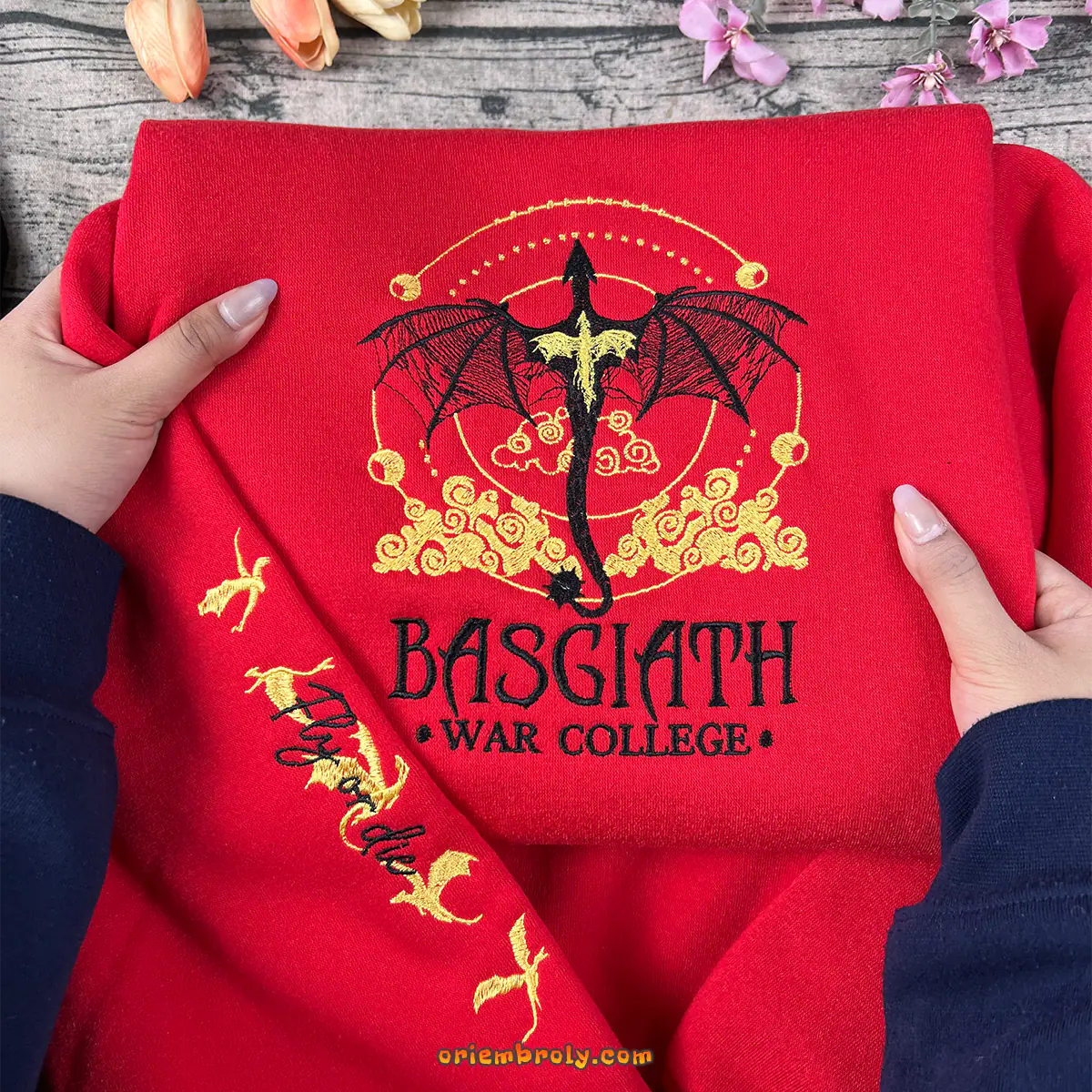 Rebecca Yarros Fourth Wing embroidered sweatshirt
