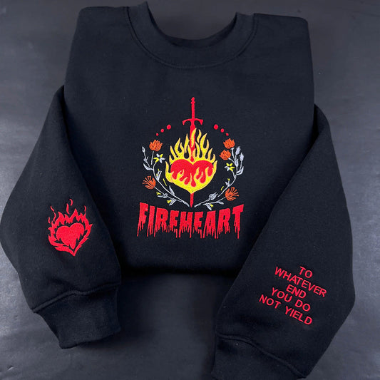 Fireheart embroidered sweatshirt inspired by Throne of Glass