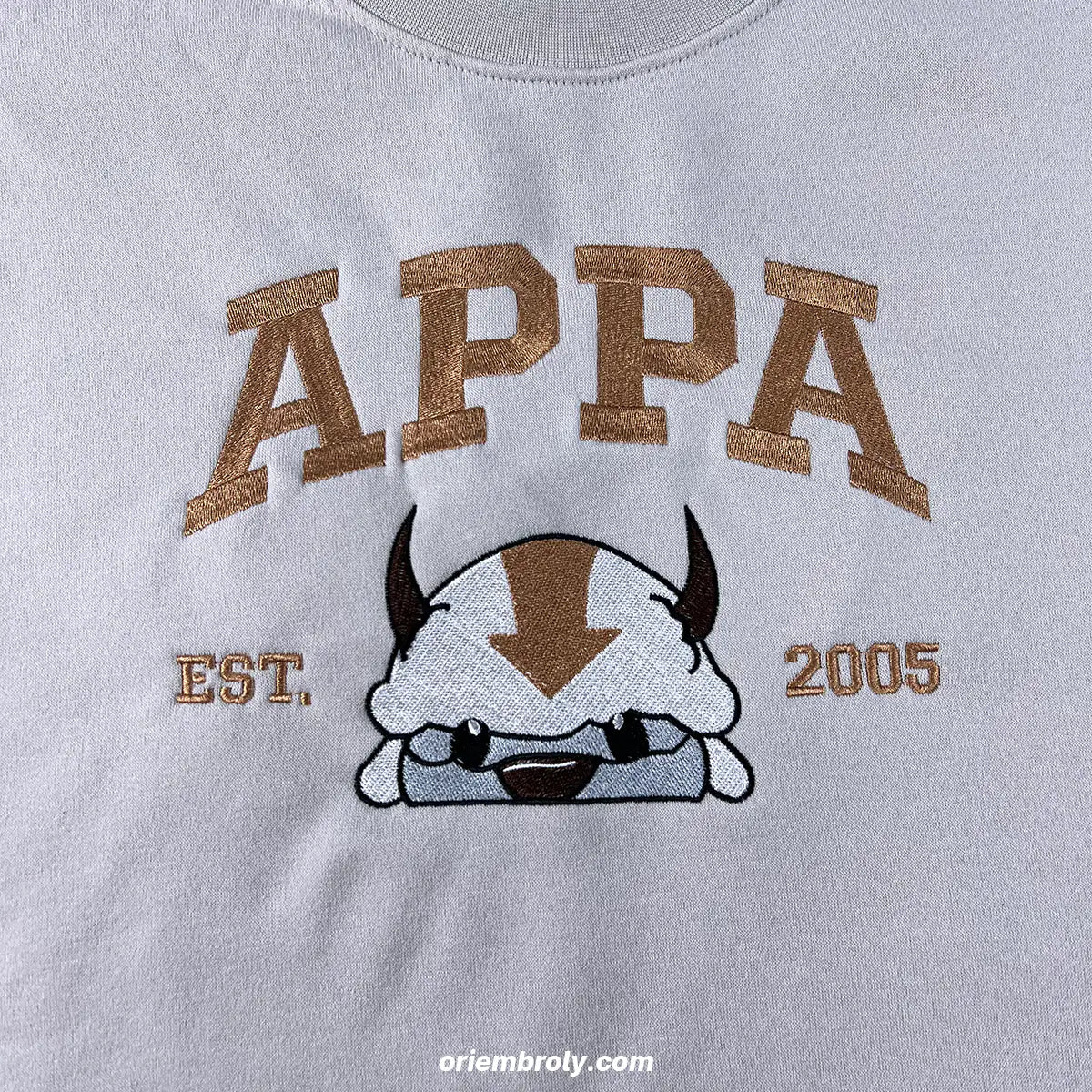 Appa Embroidered Sweatshirt – Avatar The Last Airbender Crewneck, Flying Bison Anime Sweater, Cosplay Gift for Fans