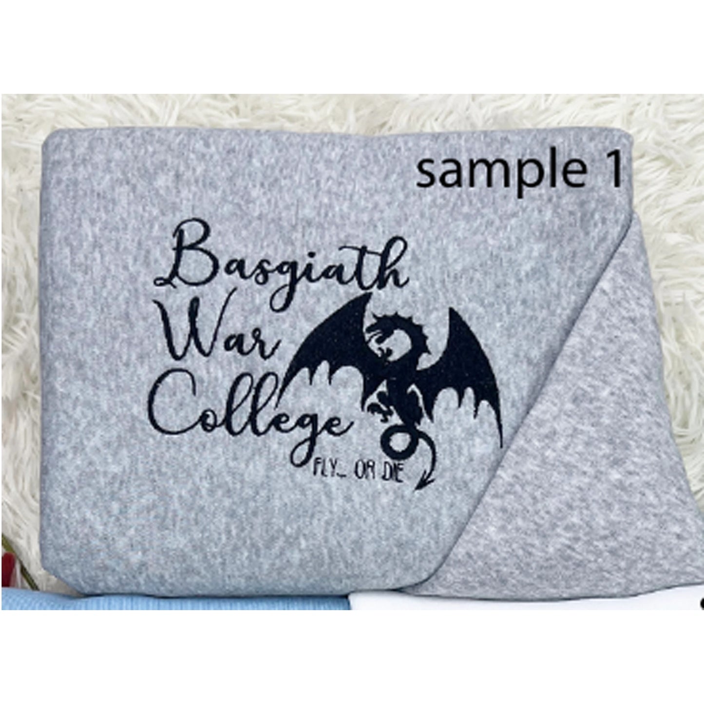 Fourth Wing Embroidered Sweatshirt | Custom Basgiath War College | Dragon Rider Merch