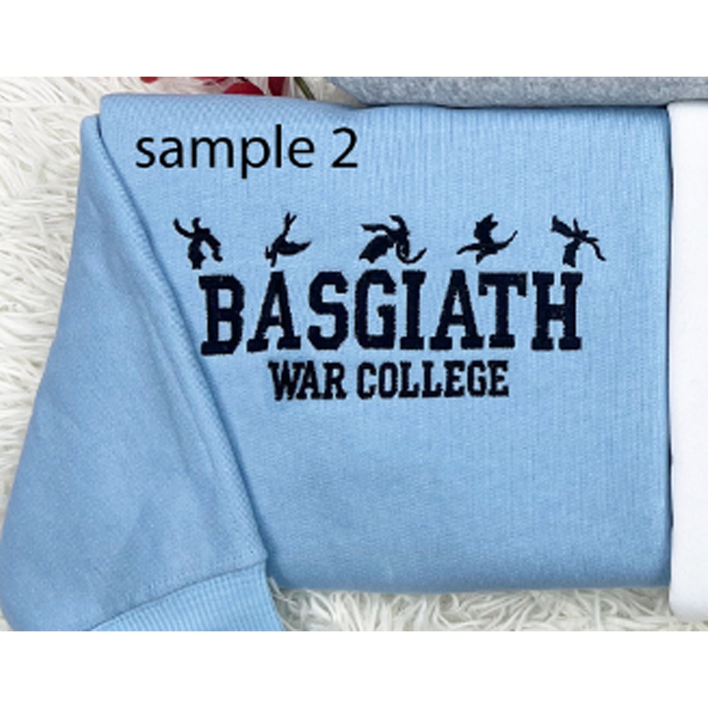 Fourth Wing Embroidered Sweatshirt | Custom Basgiath War College | Dragon Rider Merch