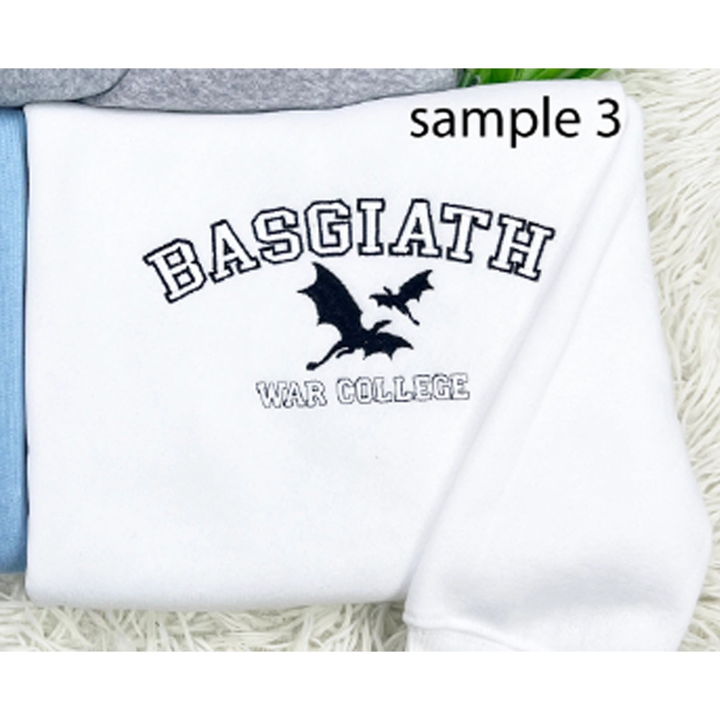 Fourth Wing Embroidered Sweatshirt | Custom Basgiath War College | Dragon Rider Merch