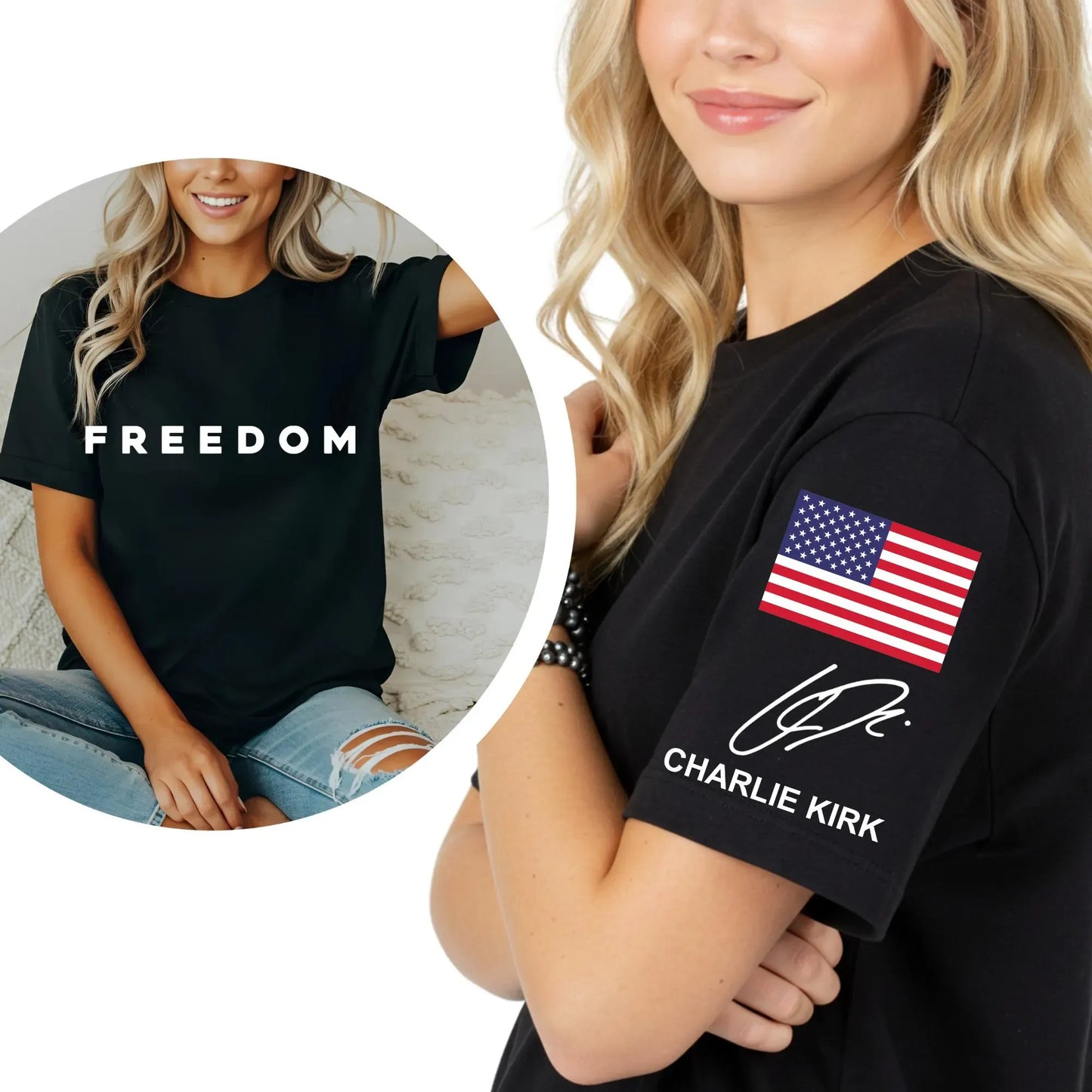 Freedom tee for Charlie Kirk fan and rallies
