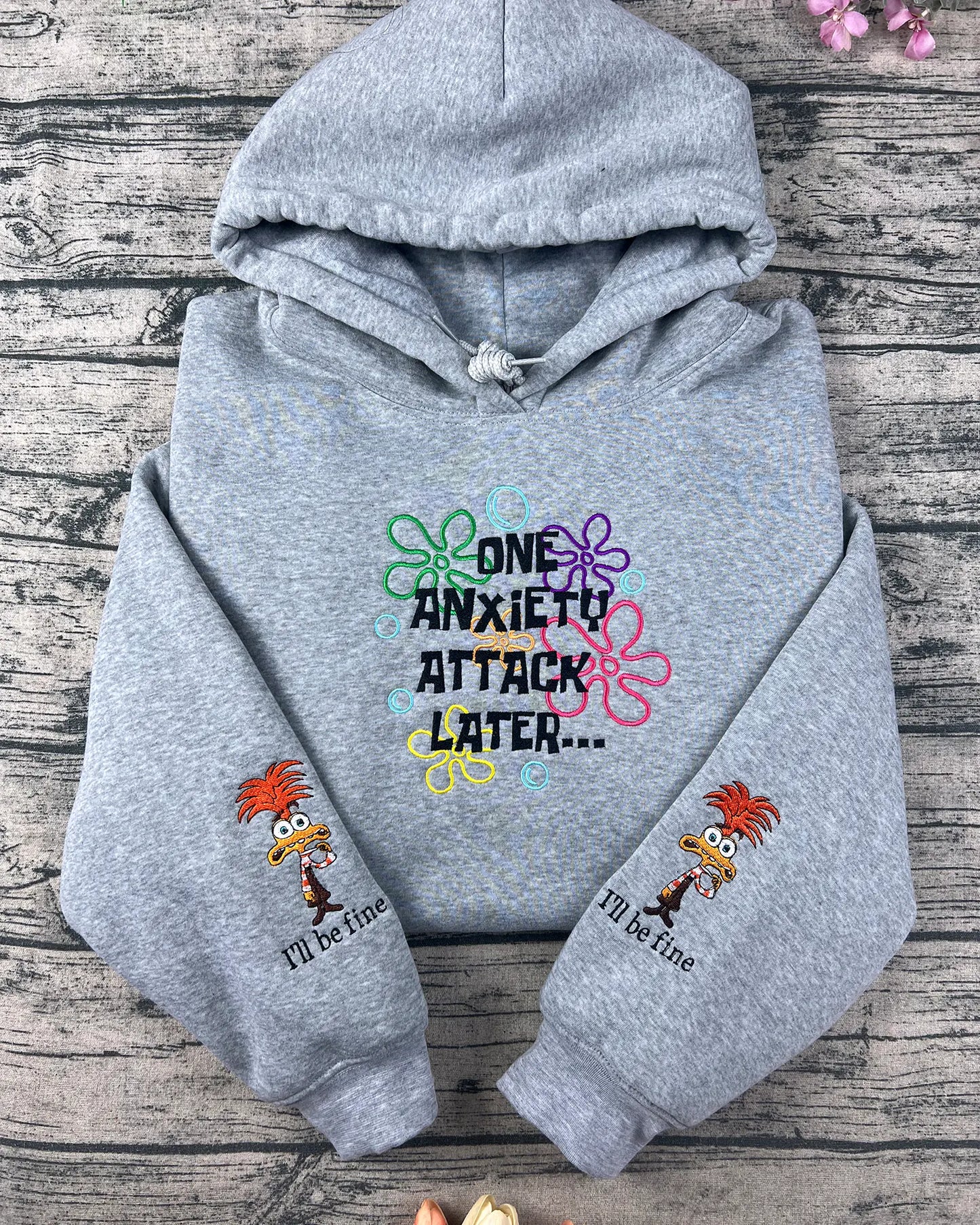 Funny mental health embroidered sweatshirt Y2K vintage style crewneck sweater for women