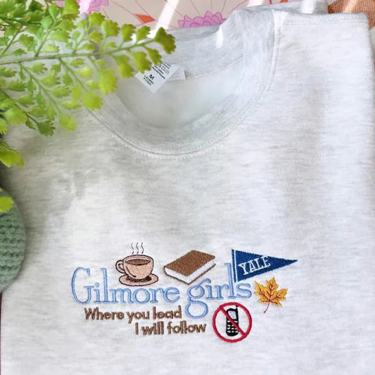 Stars Hollow Embroidered Sweatshirt, Gilmore Girls Fall Crewneck, Cozy Autumn Book Lover Sweater, Gift for Friends, Connecticut Inspired Embroidery