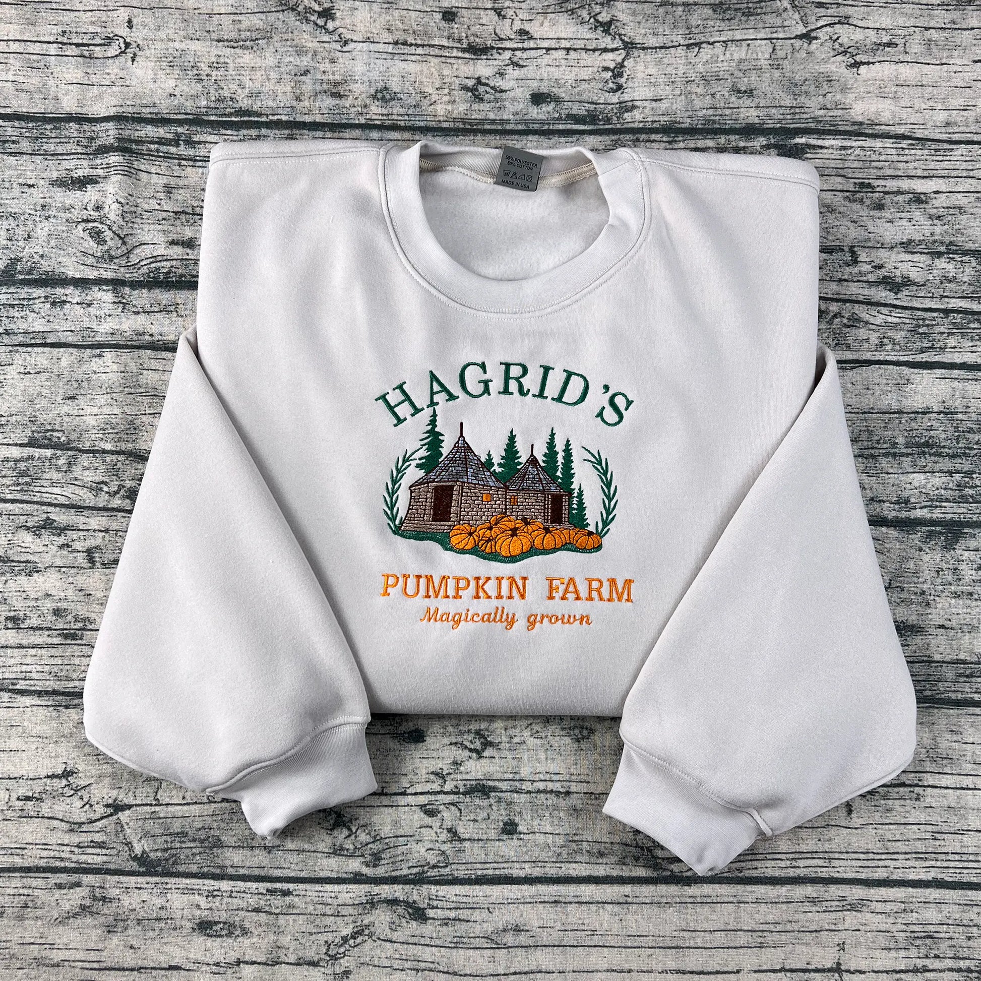 Hagrid's Pumpkin Farm embroidered sweatshirt – cozy Halloween spooky season shirt for fall