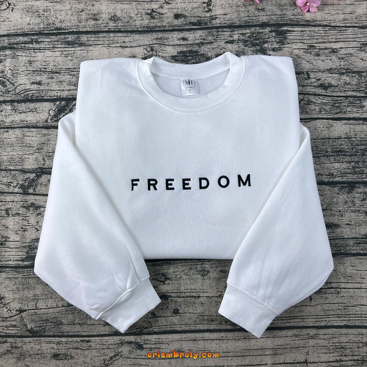 Charlie Kirk Freedom embroidered sweatshirt patriotic merch