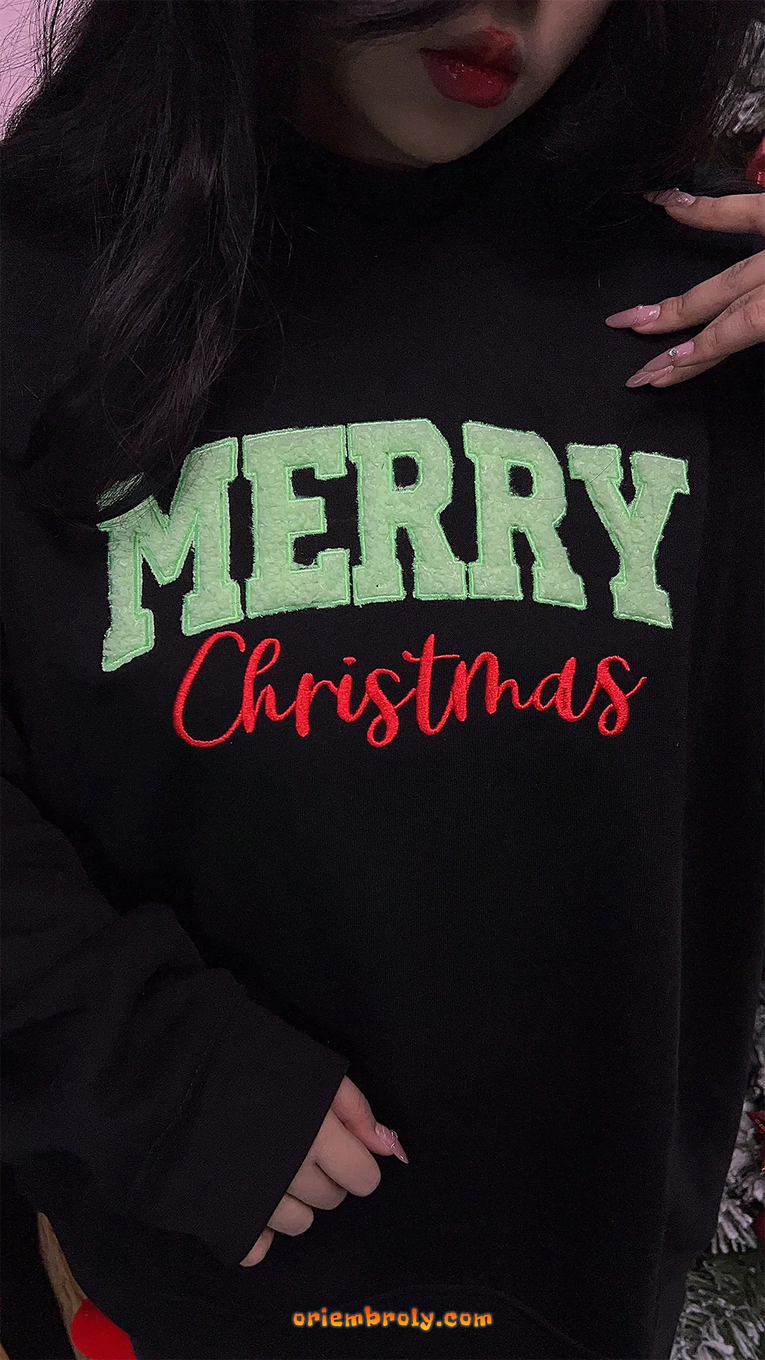 Festive Christmas embroidered sweatshirt unisex