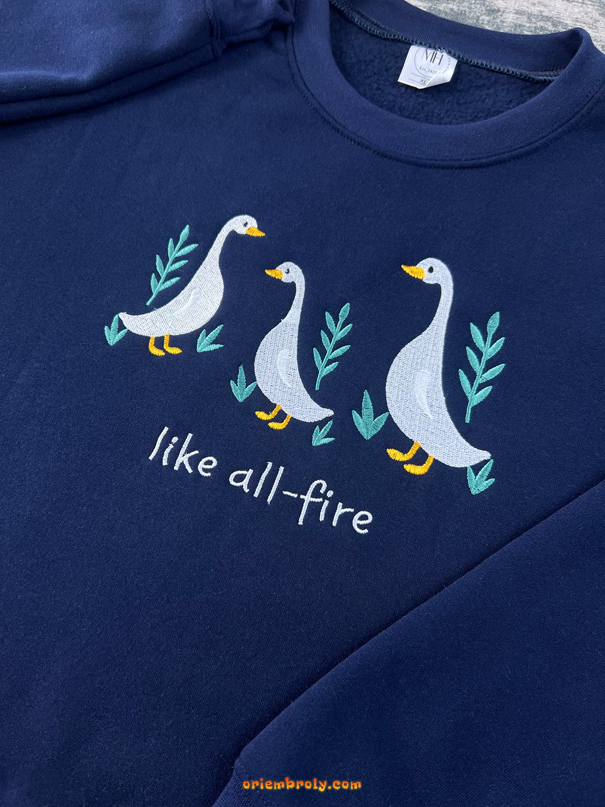 Cute goose crewneck hoodie with sunrise on the Reaping design