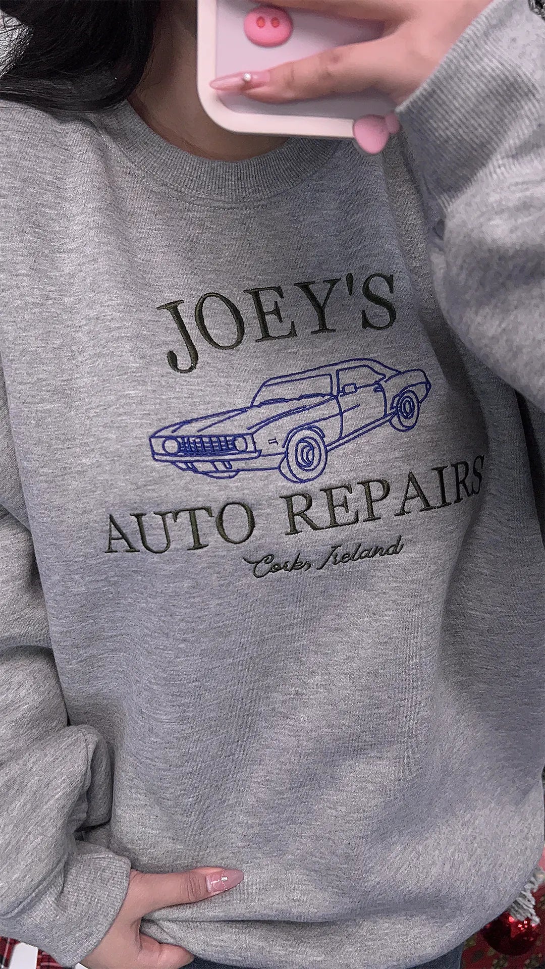 Embroidered sweatshirt for mechanics and car enthusiasts