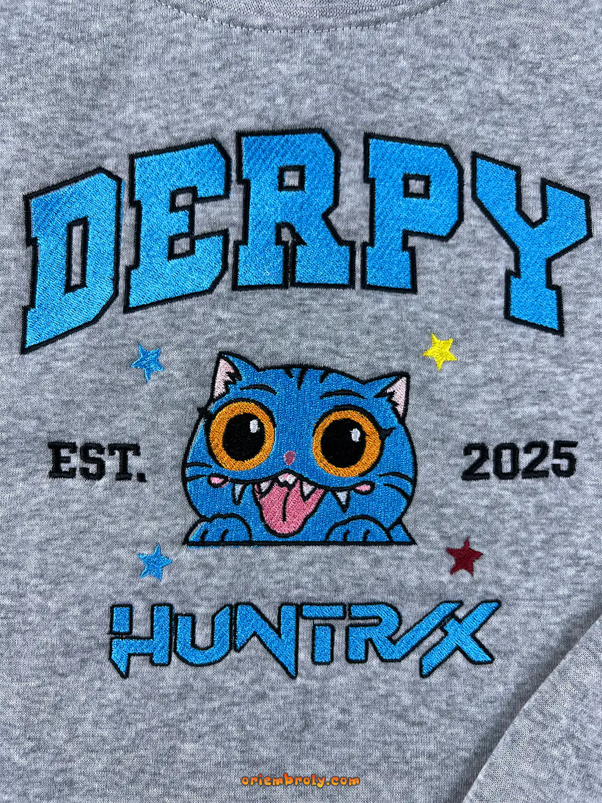 Cute derpy tiger hoodie with embroidery design