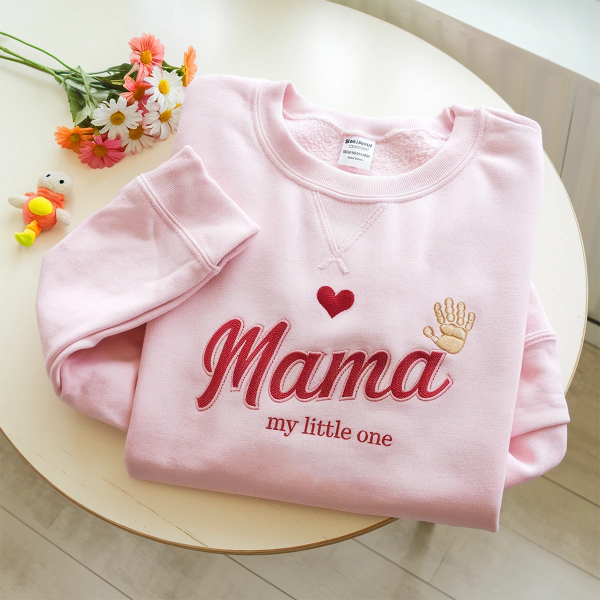 Pregnancy sweatshirt with mama embroidered design