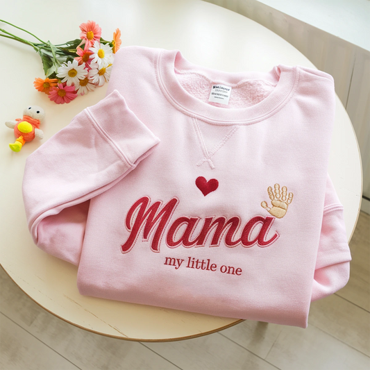 Pregnancy sweatshirt with mama embroidered design