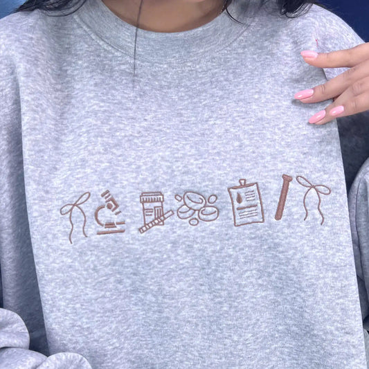 Medical lab science embroidered crewneck