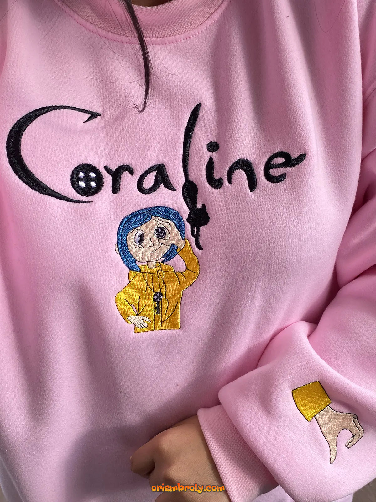 Matching Halloween Hoodie, Embroidered Scary Doll and Boyfriend Sweatshirt, Coraline and Wybie Couple Hoodie, Fall Movie Matching Sweater