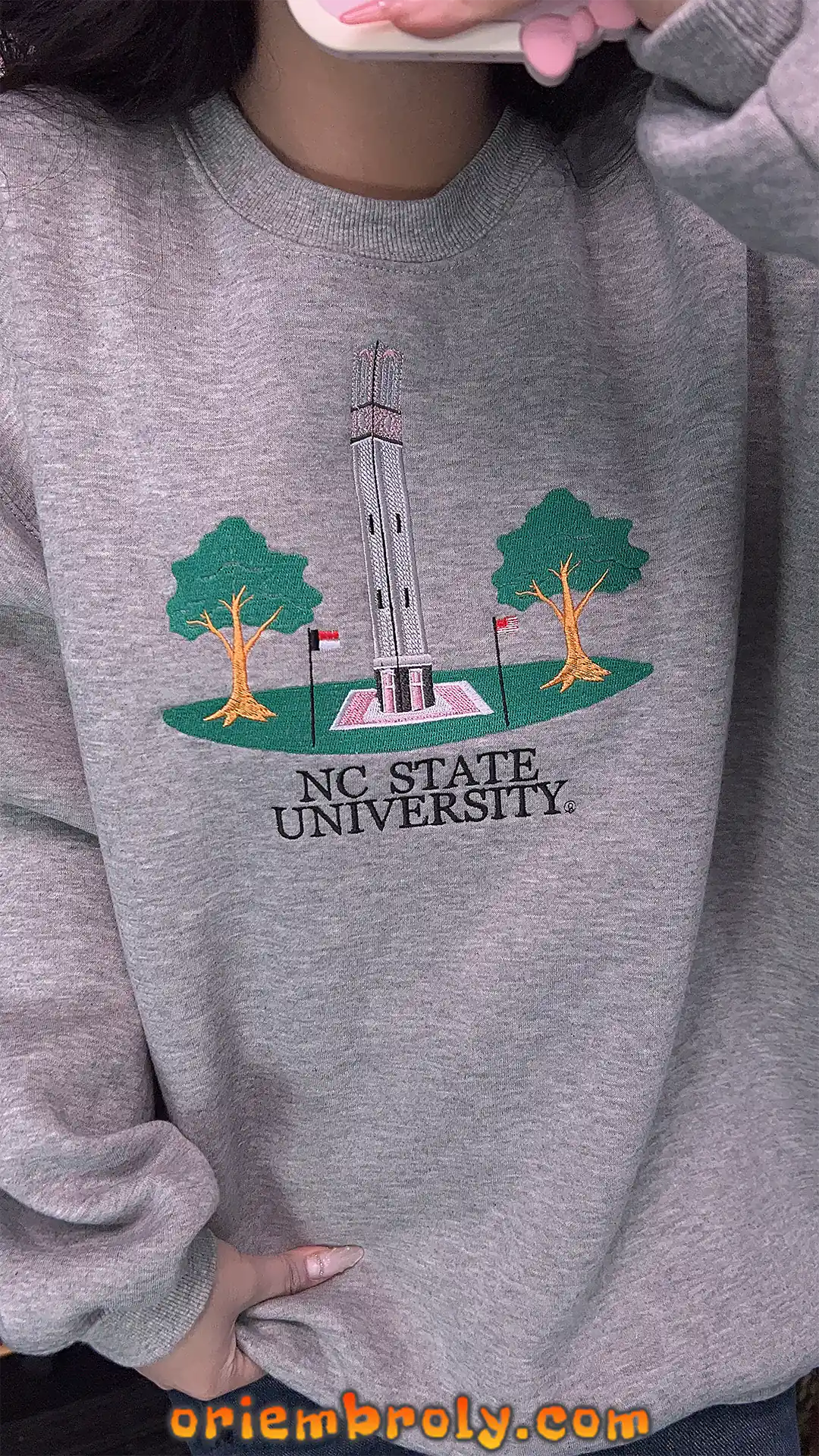 NC State Wolfpack inspired embroidered sweatshirt