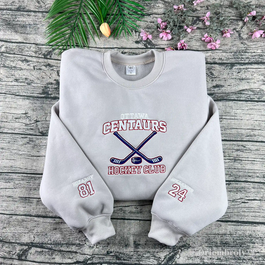 Ottawa Centaurs Hockey Club embroidered crewneck sweatshirt with varsity design