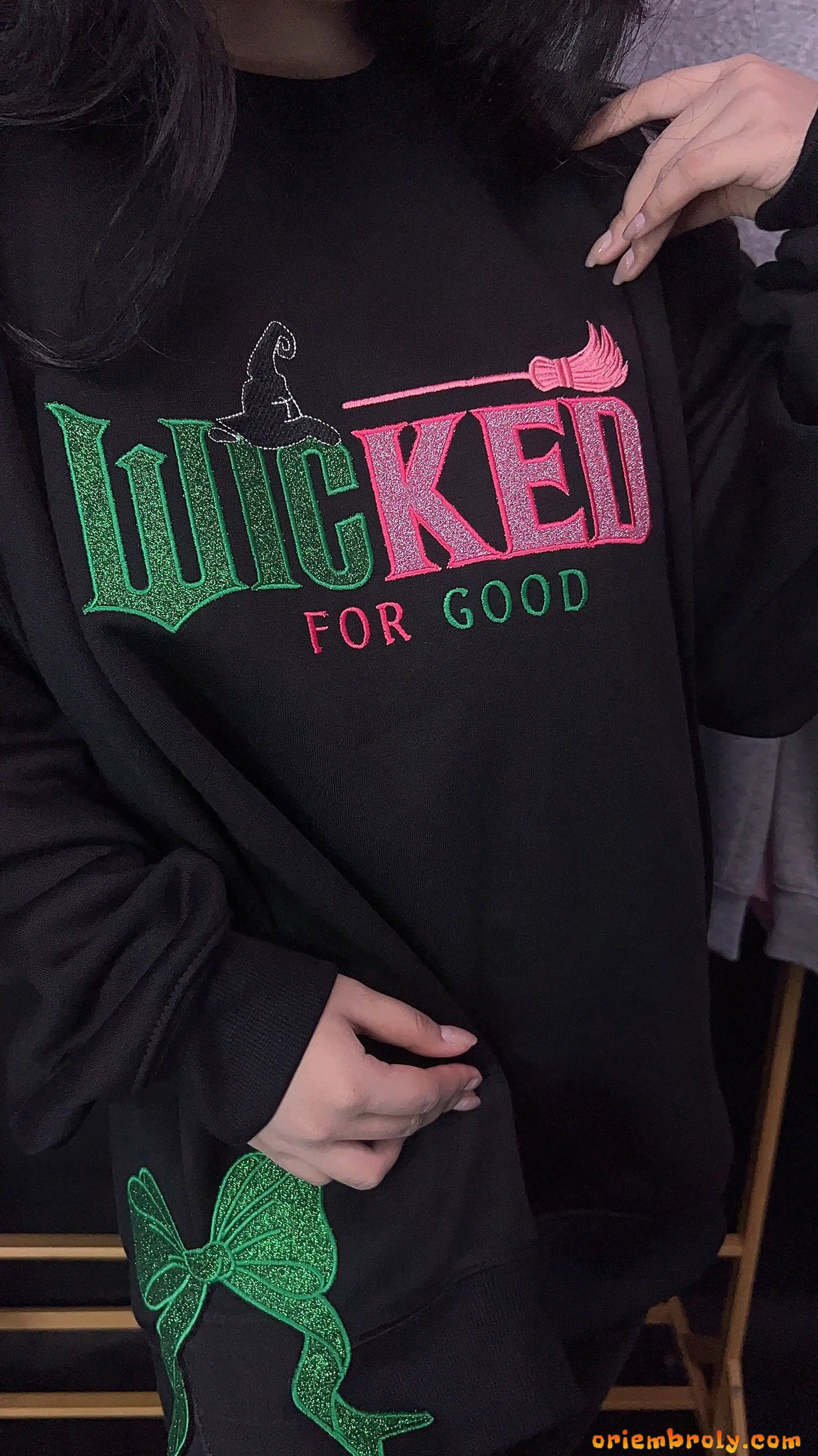Wicked for Good embroidered sweatshirt gift idea