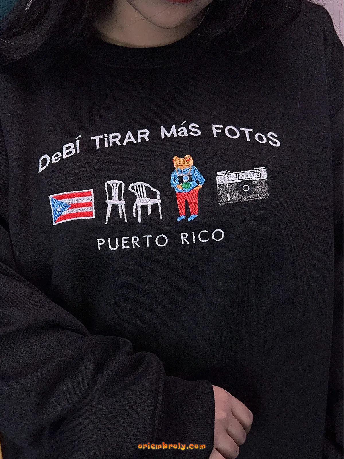 Puerto Rico unisex embroidered crewneck sweater