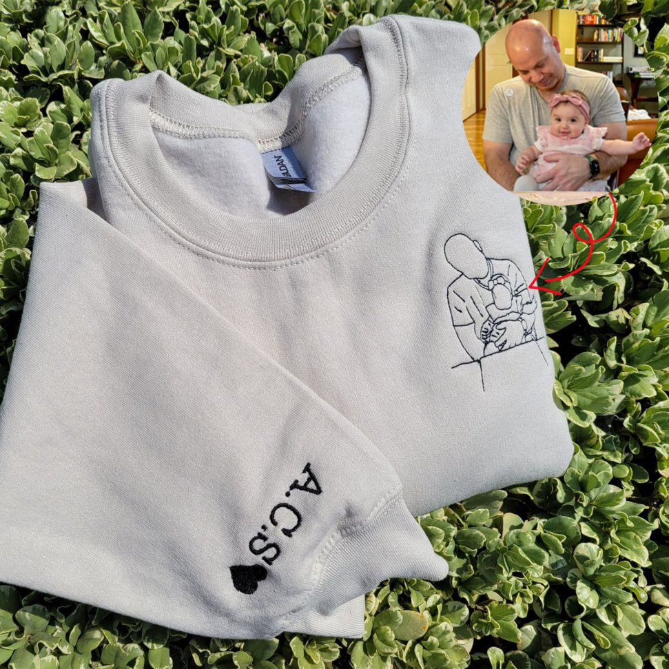 Picture embroidery hoodie with a custom embroidered design