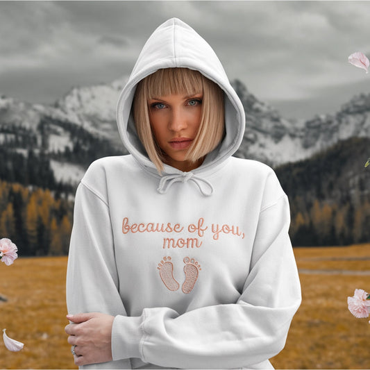 Pregnancy sweatshirt with mama embroidered design