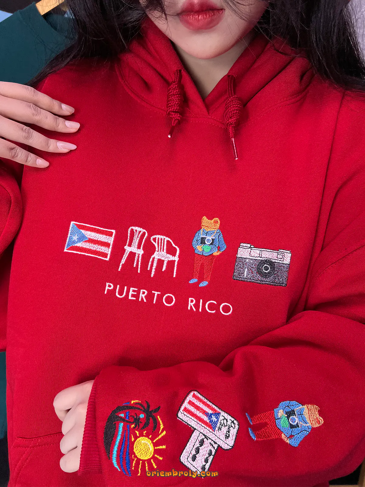 Puerto Rico Embroidered Crewneck | Custom Hoodie & Sweatshirt | Personalized Puerto Rico Shirt Gift