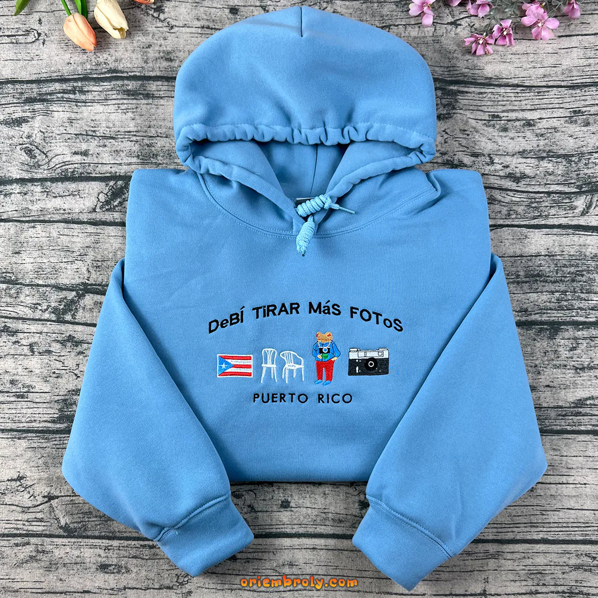 Puerto Rico sweatshirt hoodie with custom embroidery