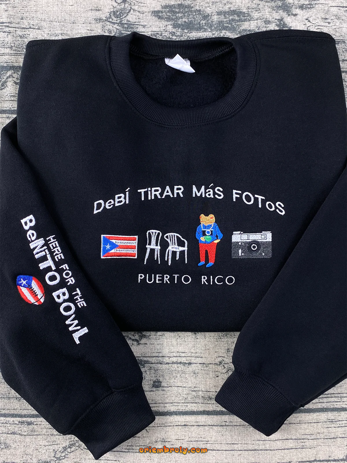 Puerto Rico Fan Game sweatshirt styled in casual outfit for gamers and fans