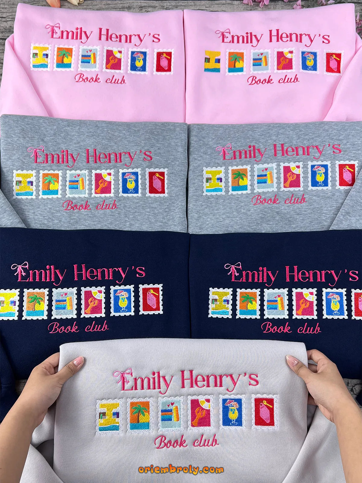 Emily Henry book lover gift with stitched details