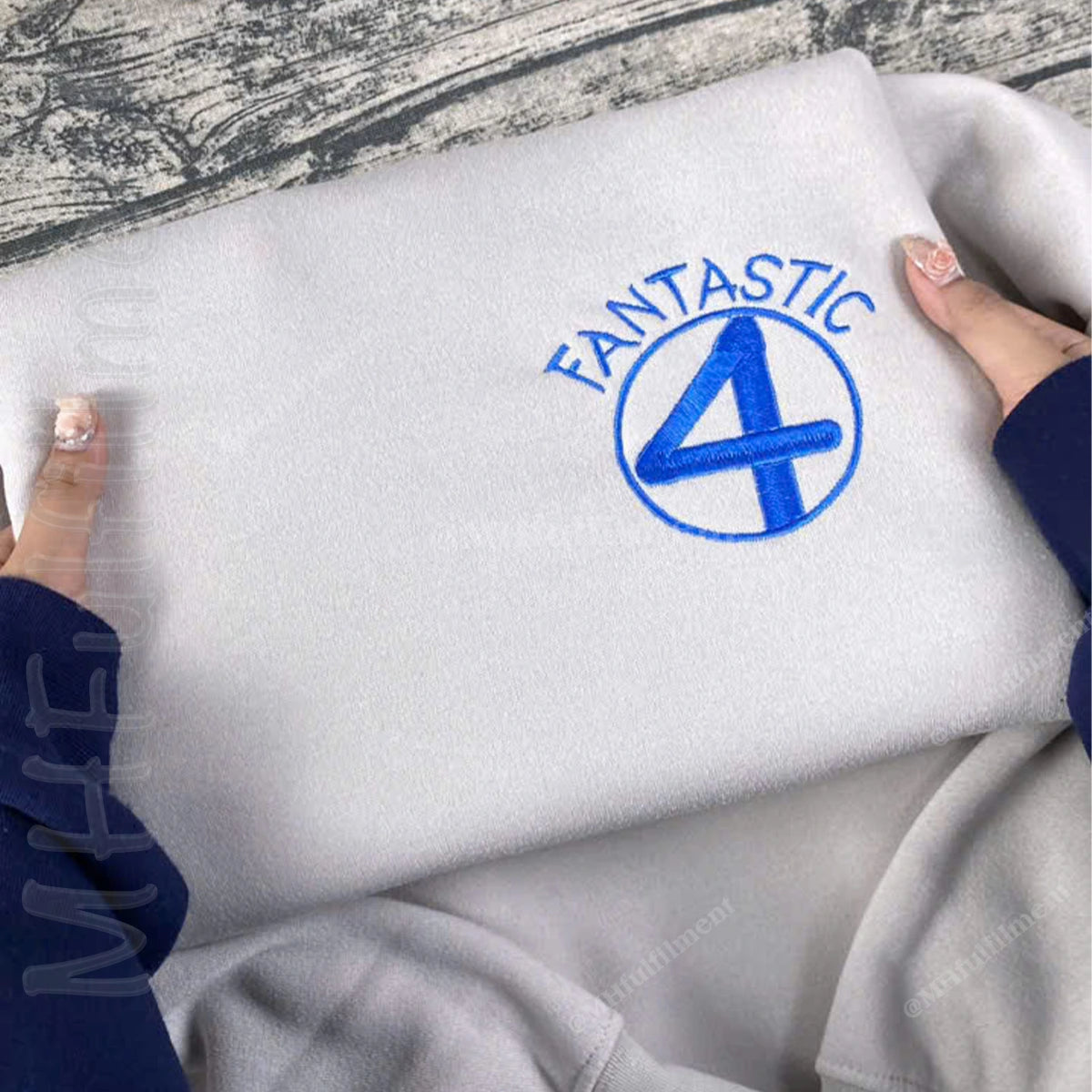Embroidered Fantastic Four Sweatshirt β Marvel Superhero Reed Richards Crewneck | MCU Fan Shirt