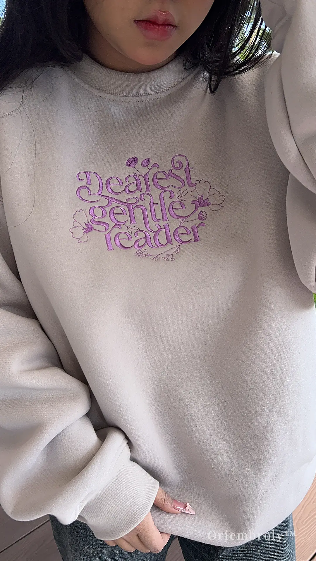 cozy embroidered sweatshirt for romance readers
