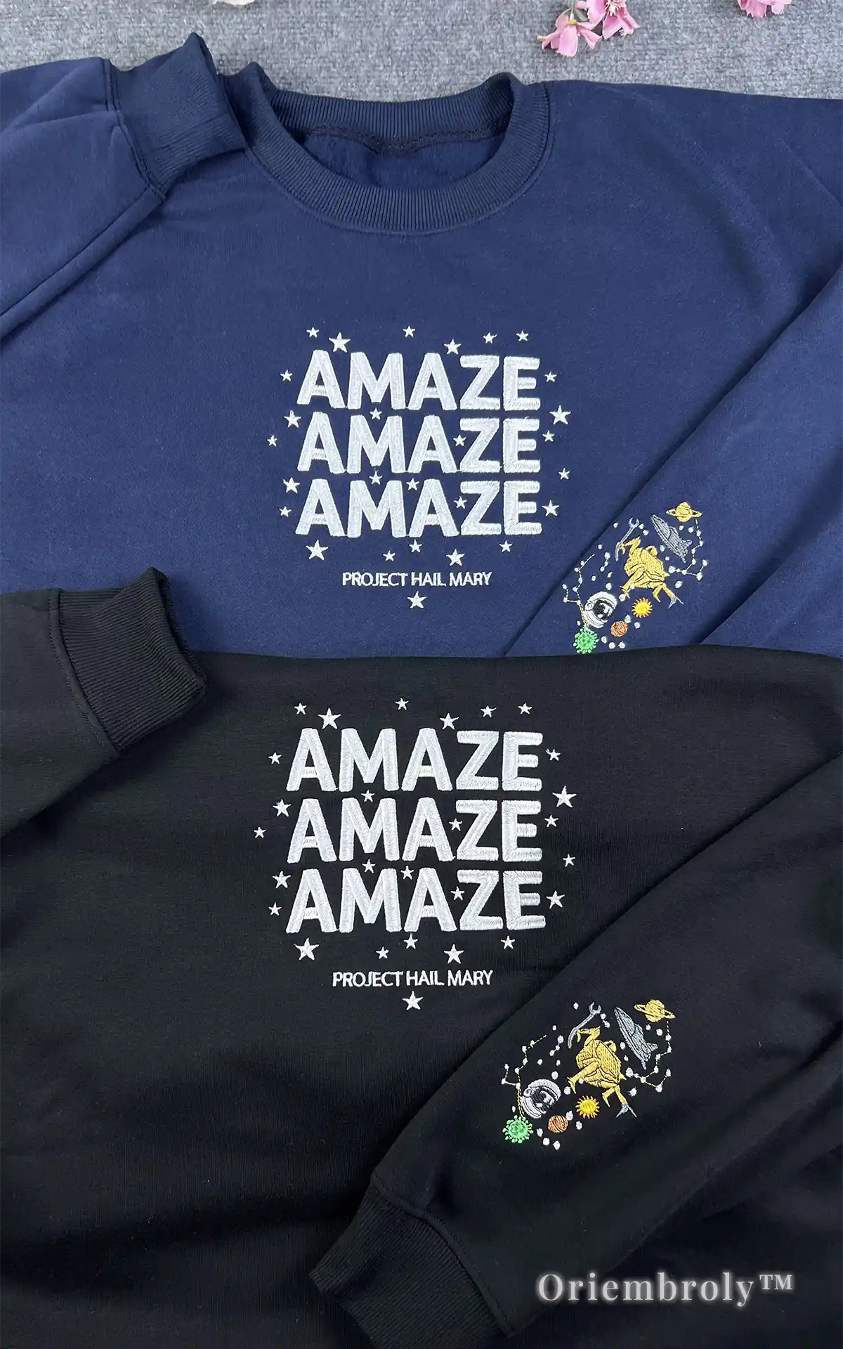 sci fi embroidered crewneck sweatshirt space aesthetic