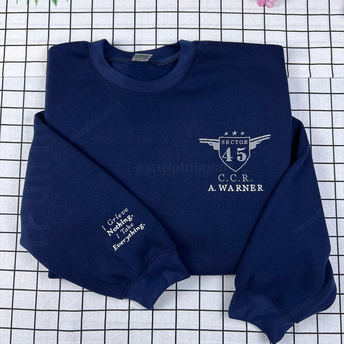 Black hoodie with Sector 45 CCR embroidery from Shatter Me series