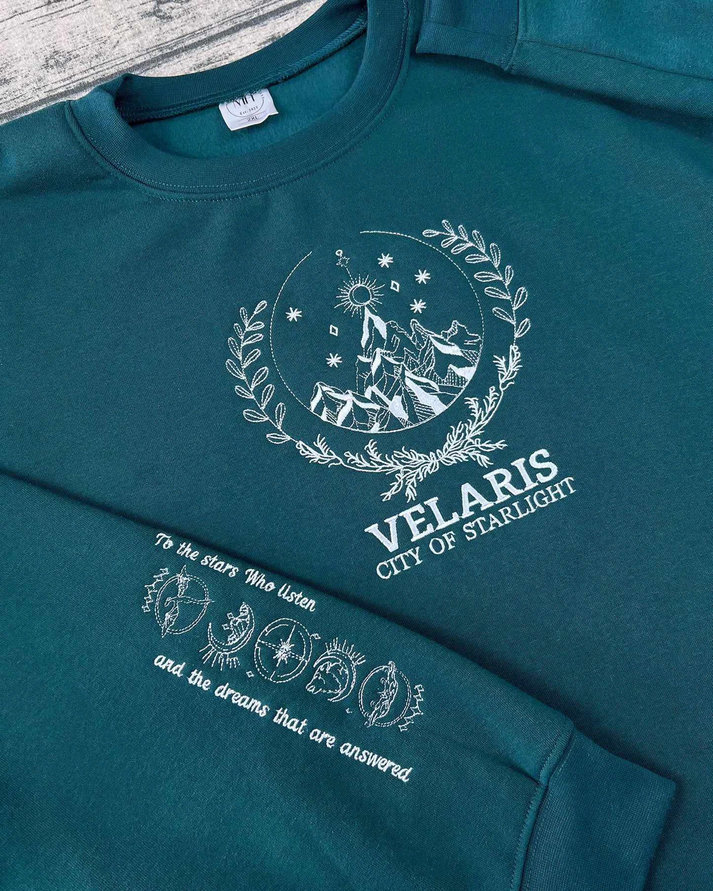 SJM bookish merch – Velaris embroidered sweatshirt and City of Starlight hoodie for ACOTAR lovers