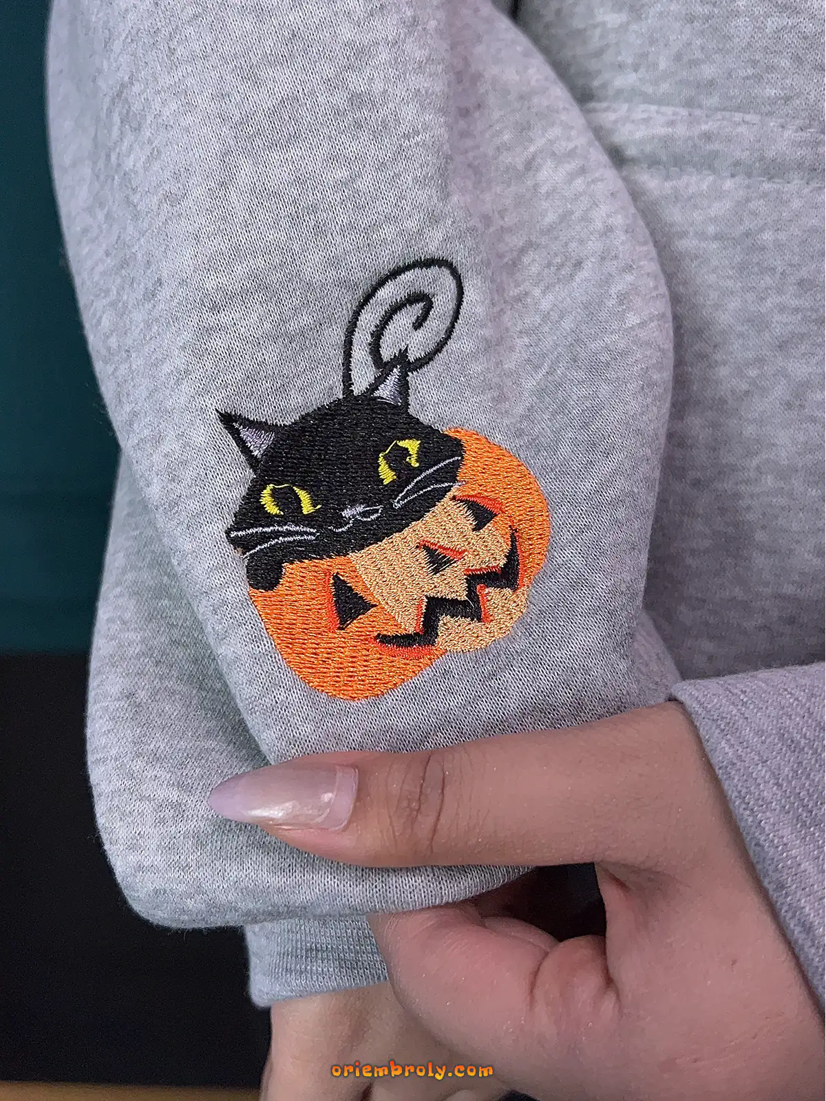 Halloween aesthetic embroidered fall sweatshirt
