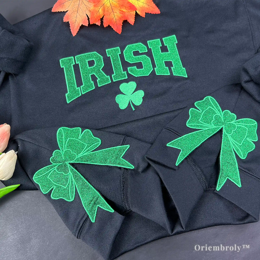 St Patrick’s Day Irish embroidered crewneck sweatshirt front view