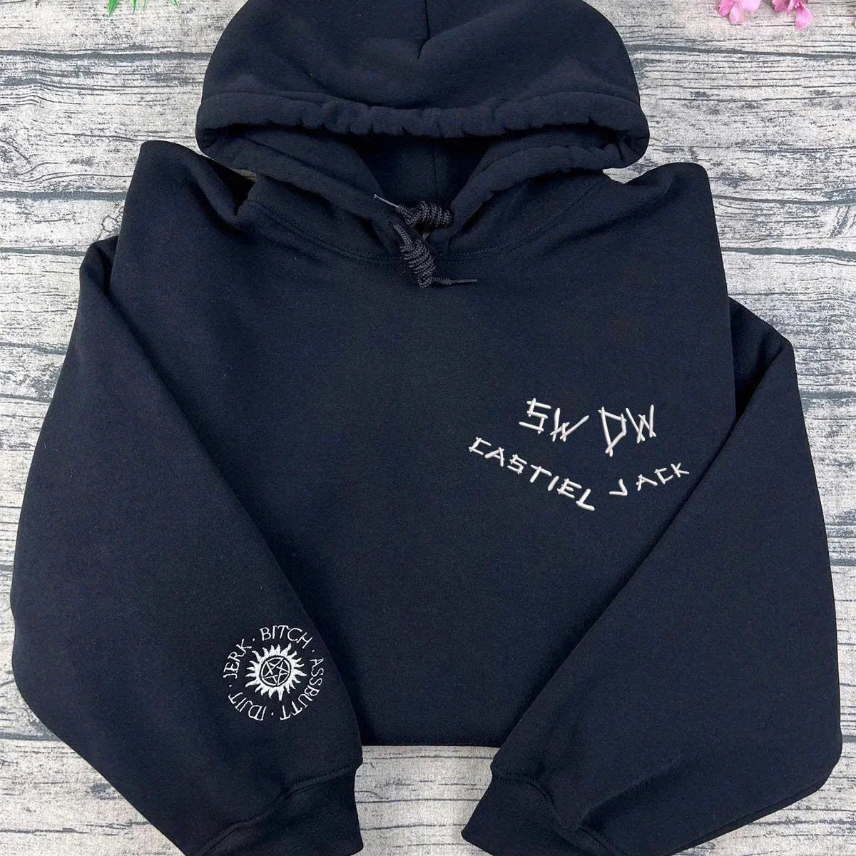 Supernatural embroidered sweatshirt with Dean Sam Castiel and Jack design