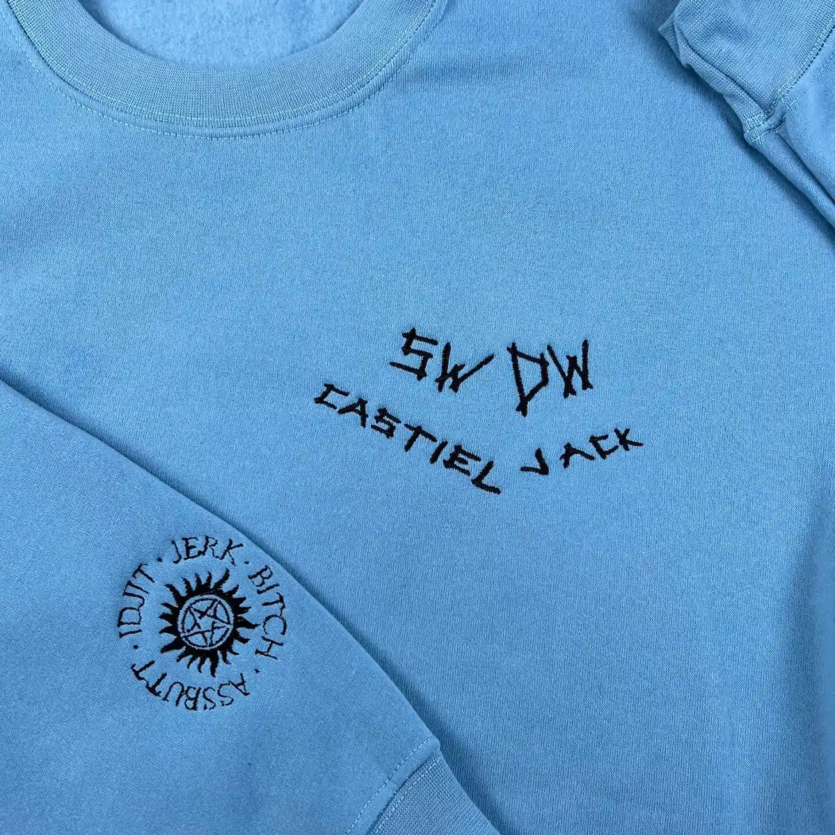 Custom embroidered Supernatural TV show jumper hoodie for fans