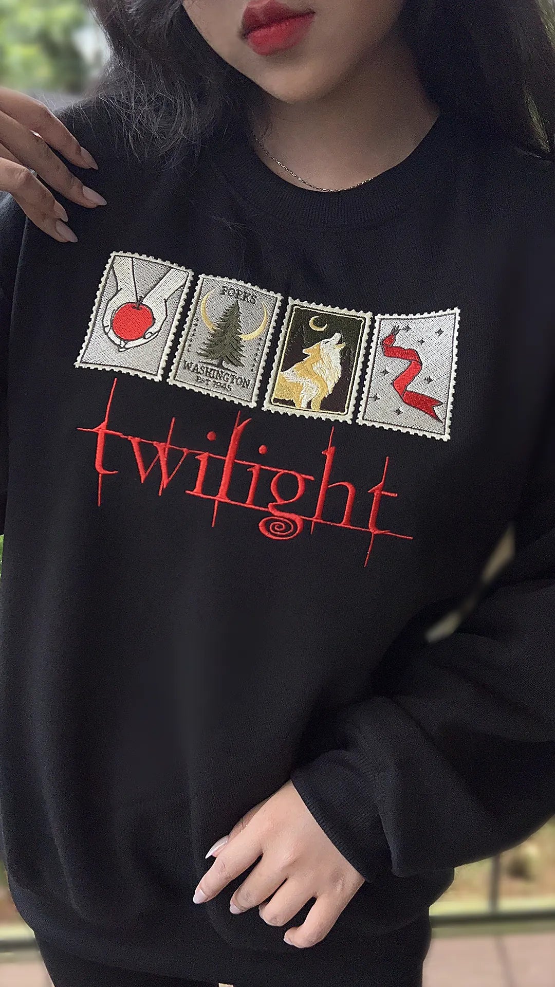 The Twilight Saga embroidered sweatshirt – Twilight inspired cozy shirt, perfect Forks Washington bookish gift