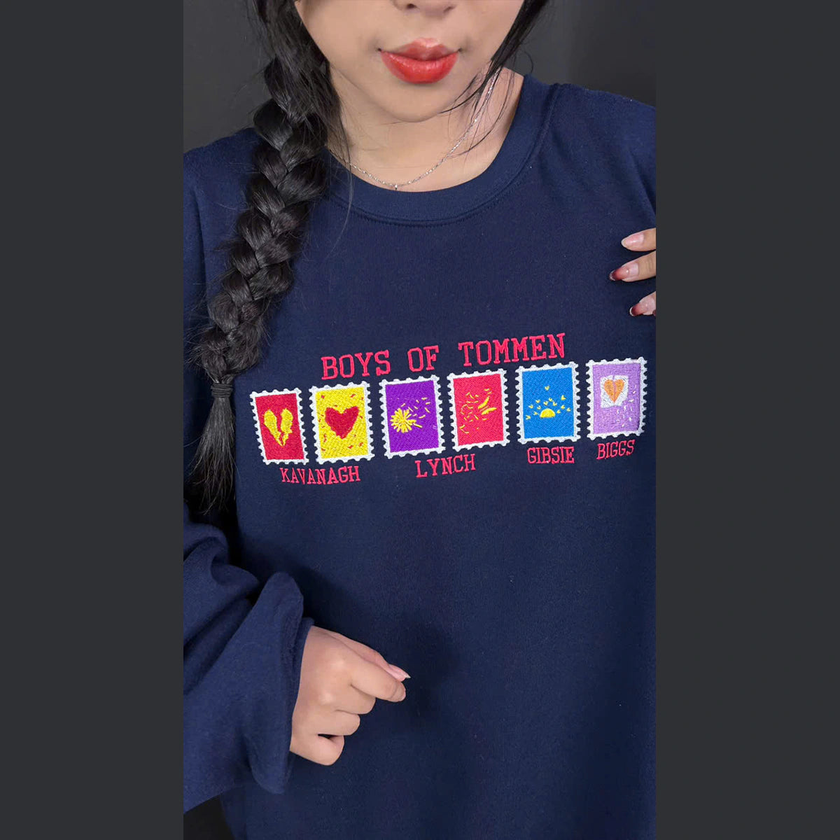 Custom college crewneck inspired by Tommen