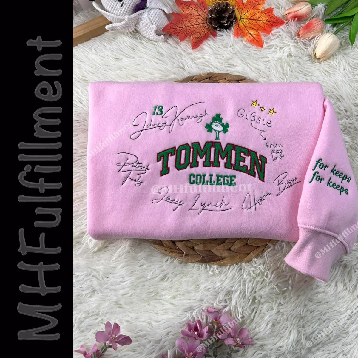 tommen college embroidered sweatshirt