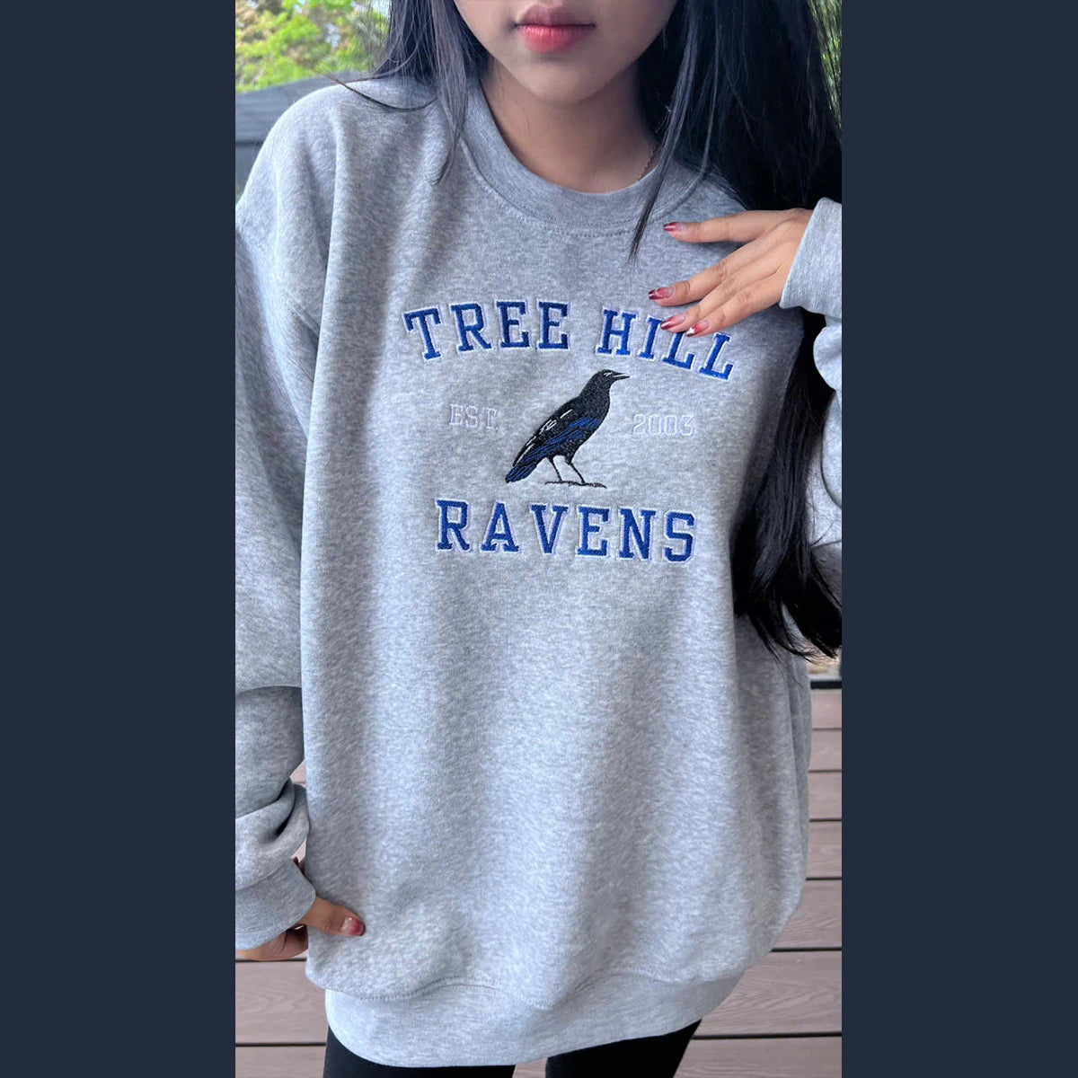 Tree Hill Ravens Embroidered Sweatshirt | Nathan Scott 23 Crewneck | One Tree Hill Merch
